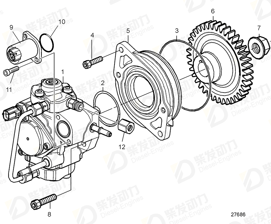 VOLVO Fuel Pump 22251132 Drawing